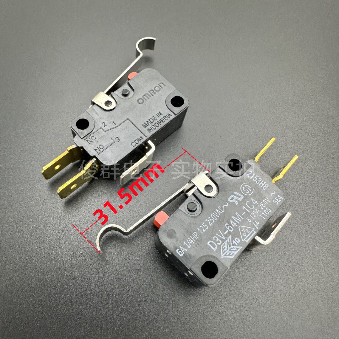 OMRON欧姆龙D3V-64M-1C4微动复位开关微波炉门检测电源按键6A - 封面