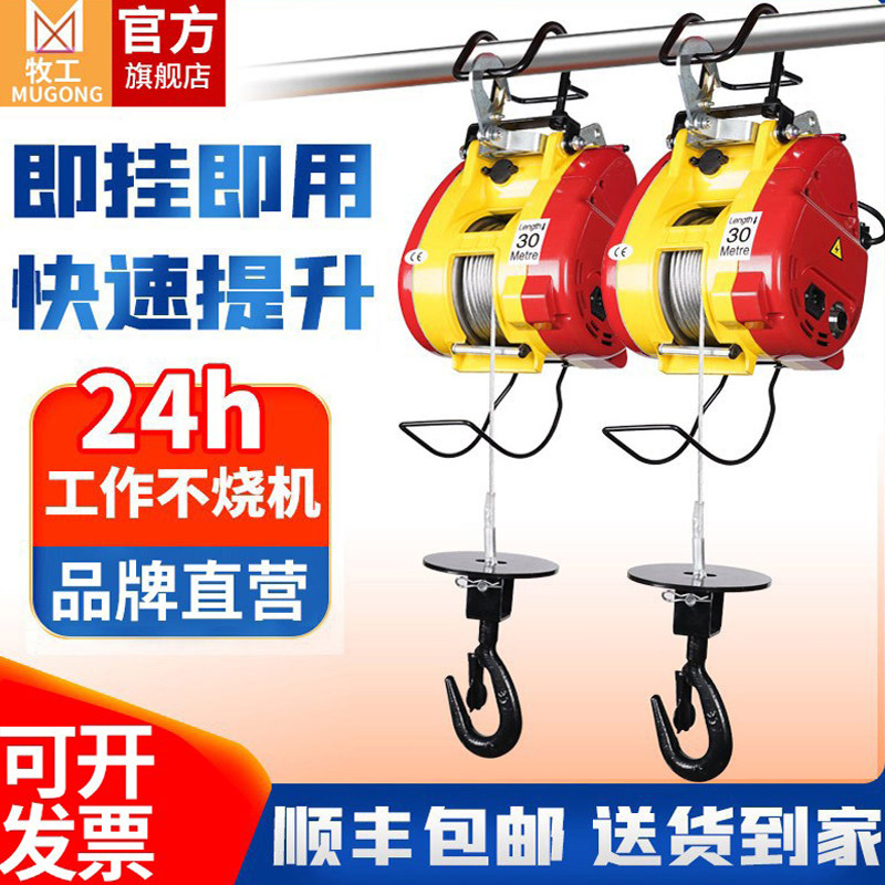 小金刚微型电动葫芦220v悬挂式提升机家用小型空调升降吊机卷扬机