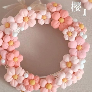 镜子装饰改造超轻粘土黏土花束成品橡皮泥边马克龙色diy材料包