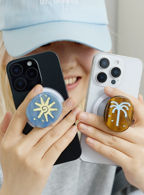 wishmore天然石磁吸支架原创手机磁吸支架强力吸附安卓苹果通用