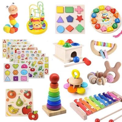 Montessori Baby Toys Kids 3D Wooden Puzzles Early Learning B
