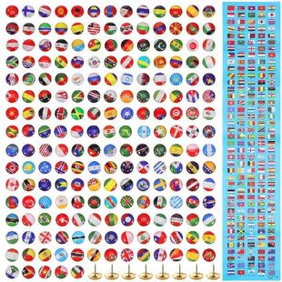 200 Pcs Tacks Flag Pushpin Pins Wooden Country Map Thumb
