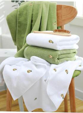 Full embroidered bath towel pure cotton adult soft absorbent