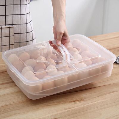 10/18/34 Grids Egg Storage Box With Lid Kitchen Refrigerator