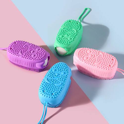 Silicone Body Scrubber Shower Exfoliating Scrub Sponge Bubbl