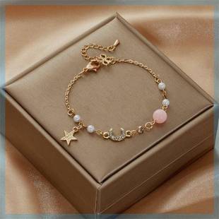 Star Moon Bracelet For Women Girls Fashion Pink Wholesale