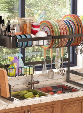 Over The Sink Dish Drying Rack, with Cutting Board Drainer