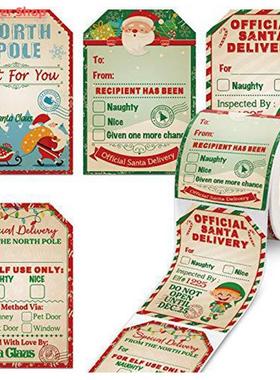 200pcs Merry Christmas Gift Tags Santa Claus Labels Sticker