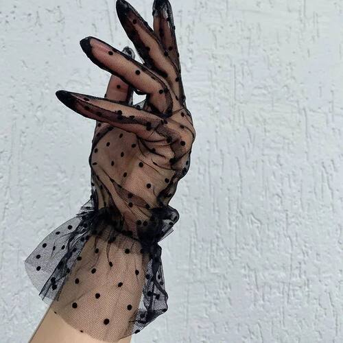 1 Pair Lace Gloves Fashion Autumn Summer Women Short Tulle S