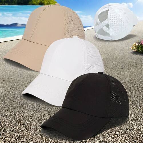 1pc Quick Drying Cap, Breathable Cap, Baseball Cap, Back Str