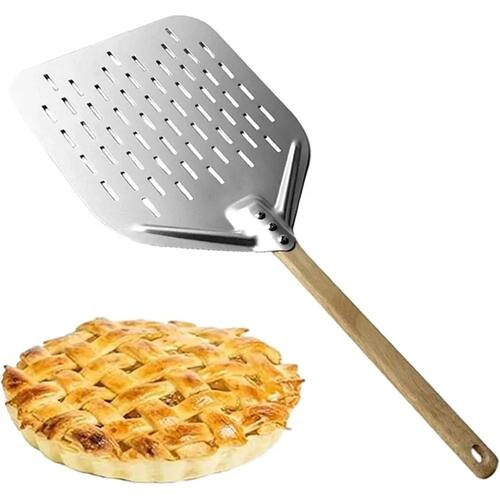 12 Inch Pizza Shovel Metal Non-Stick Pizza Peel with Wood Ha