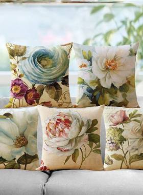 Flower Printing cushion cover Pillow case Home 抱枕套