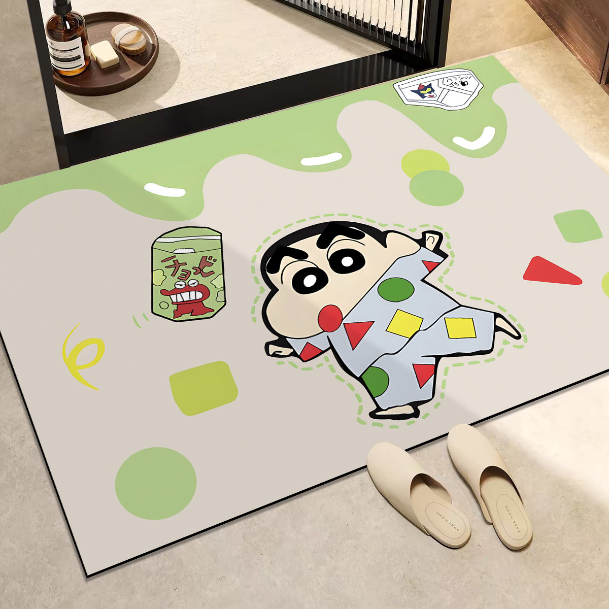 可爱小新浴室强吸水地垫硅藻泥防滑脚垫子洗手卫生间门口防水地毯