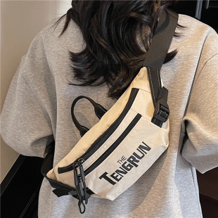 胸包男潮牌骑行包工装风斜挎包运动多功能单肩包个性腰包