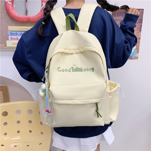 简约背包 书包女生初中生高中大容量高颜值可爱少女双肩包2025新款