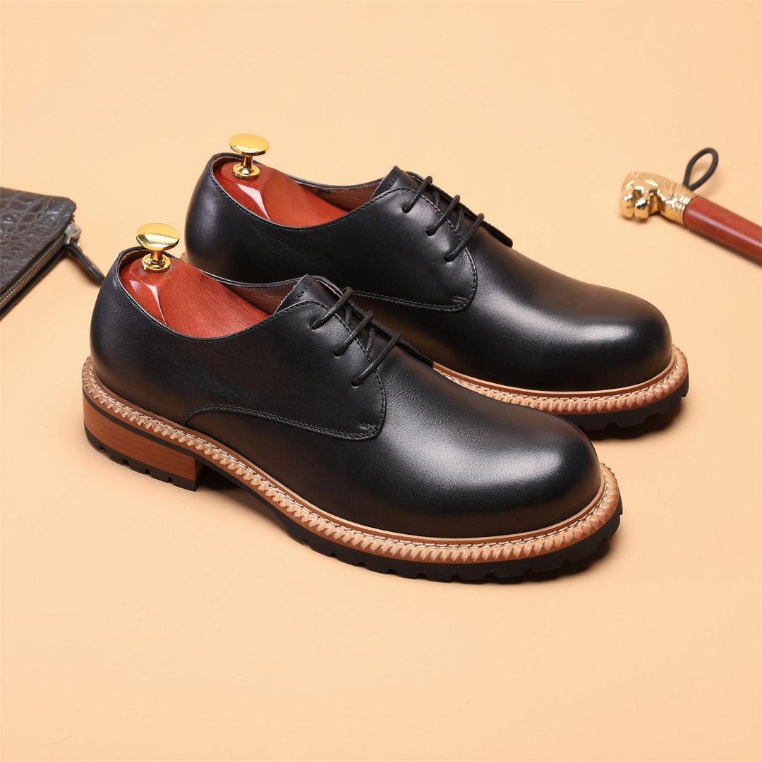 2026新款男士手工擦色工装休闲皮鞋英伦复古风经典厚底大头鞋子,流行男鞋,休闲皮鞋,淘宝优惠券,粉丝福利购,淘宝优惠卷