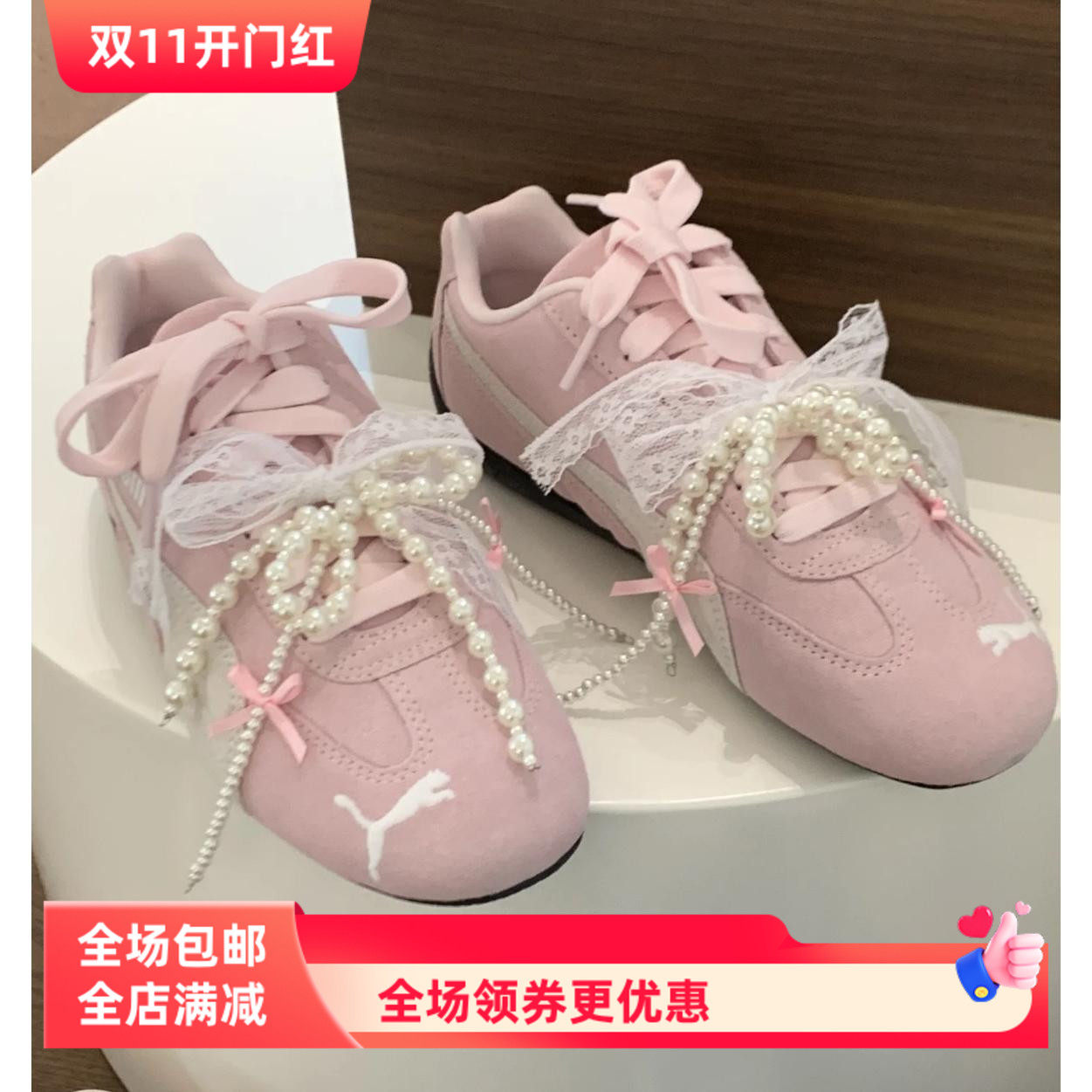 新款韩国时尚潮流珍珠蝴蝶结samba鞋扣挂饰gazelle挂件鞋配件配饰