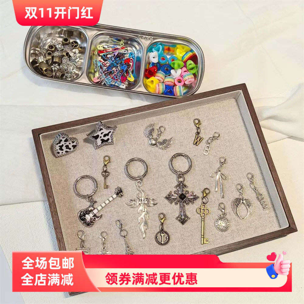 新款吉他马丁靴鞋花高级感金属朋克鞋子配饰机车鞋后跟装饰鞋扣链
