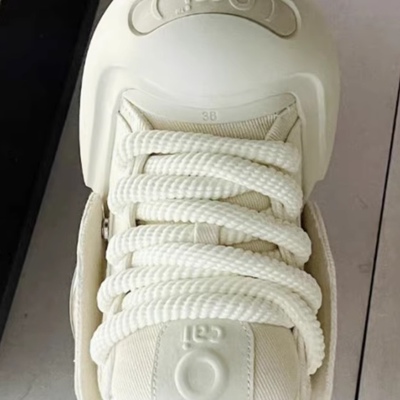 适配ocai smile面包鞋带圆形粗鞋带加粗螺纹开口笑ouder帆布鞋绳