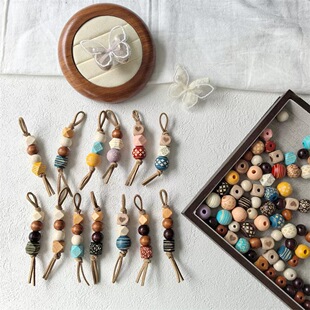 秋冬MIU系新款美拉德木珠鞋挂鞋扣德训袋鼠鞋穆勒鞋DIY装饰配饰扣