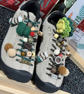 diy鞋带圣诞装饰串珠科恩登山鞋亚克力大孔珠子keen混款隔珠配件