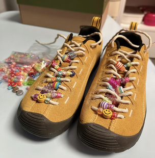 点点圆形原装鞋带适配科恩keen鞋带jasper红色紫色串珠配饰鞋装饰