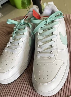 适配Nike court2白绿色扁薄荷绿渐变鞋带原装low板鞋腰果花鞋绳女
