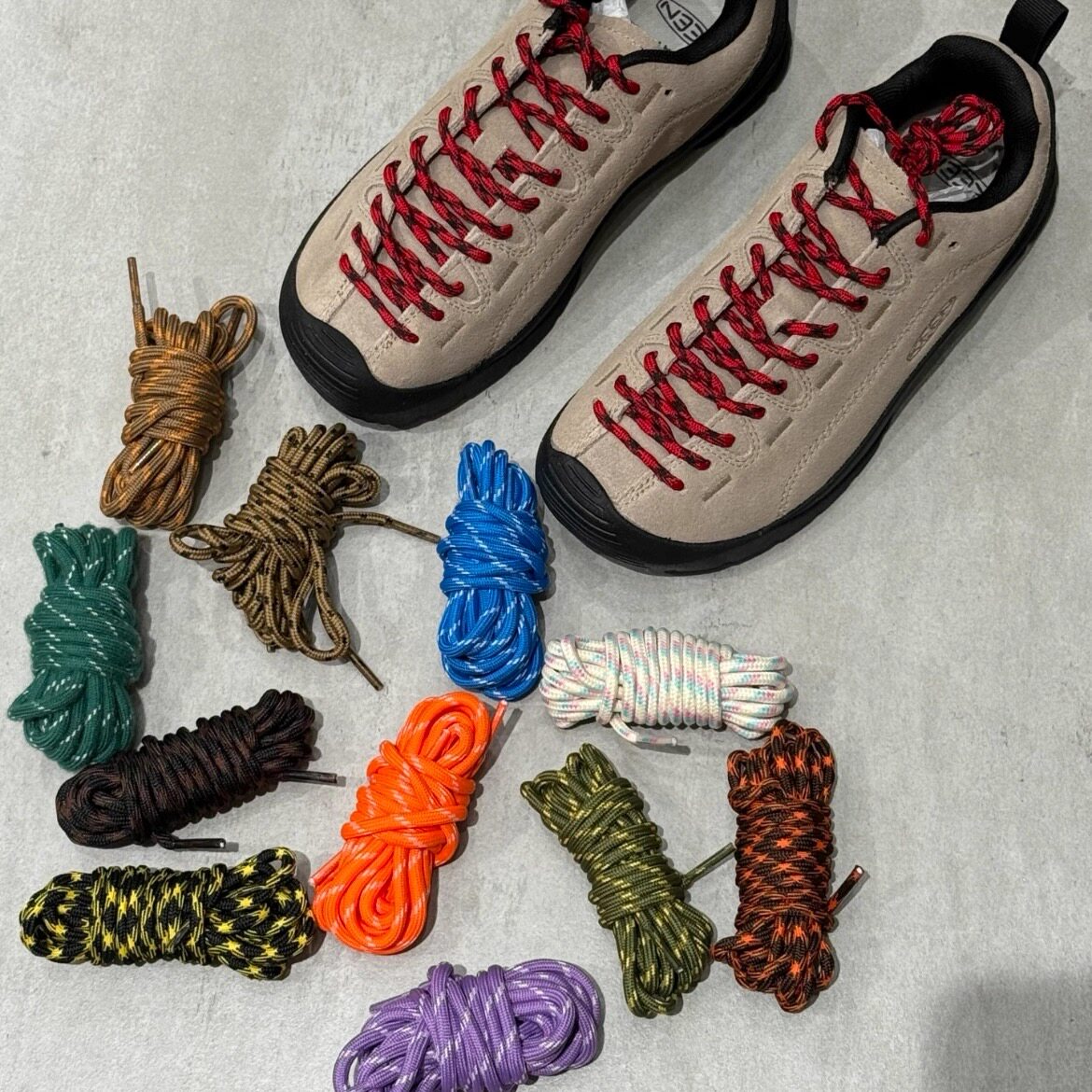 适配KEEN Jasper浅棕色跳点鞋带多色通用配饰鞋绳nb204/nb联名miu图片