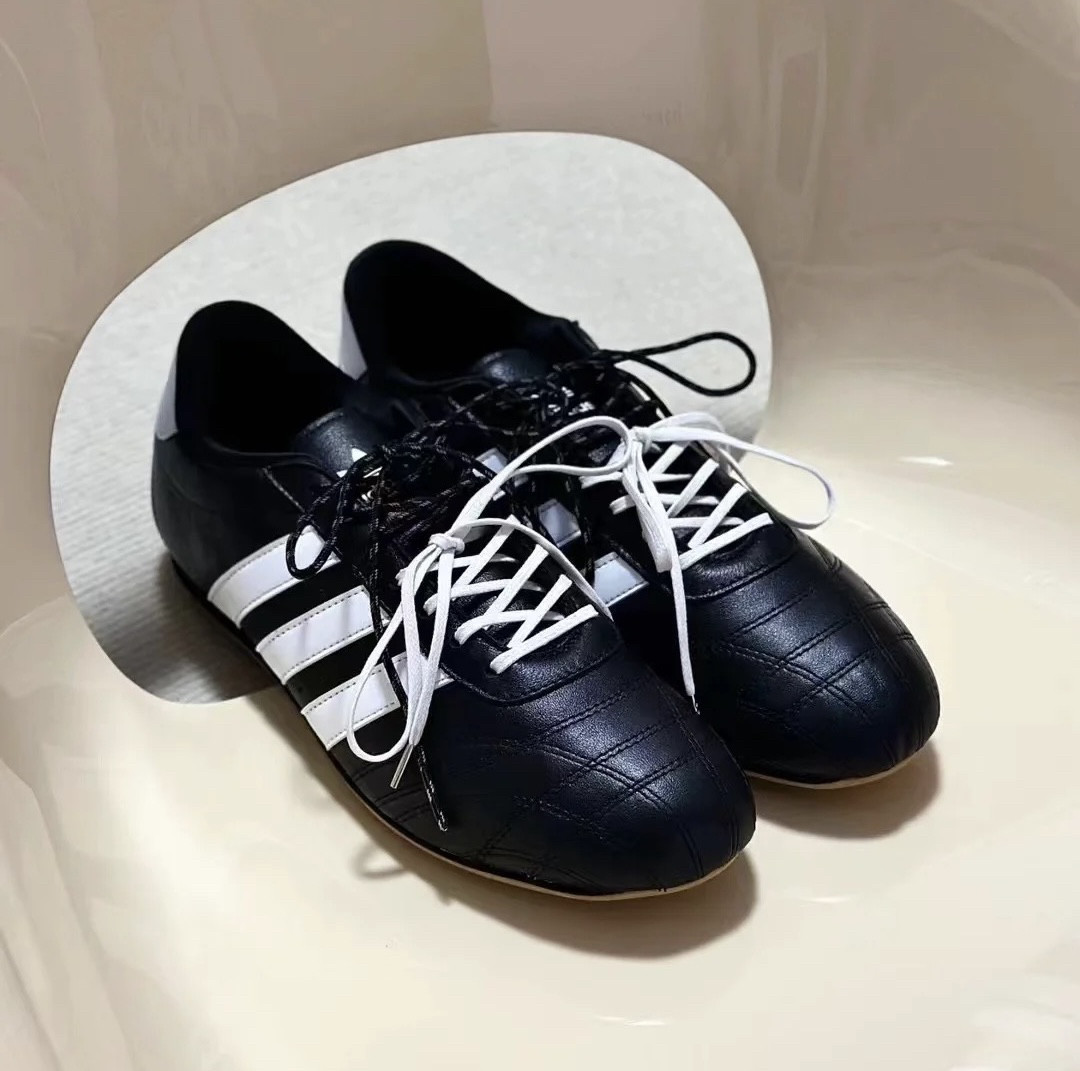 miumiu黑色白点圆形鞋带适配阿迪功夫鞋跆拳道鞋阿甘鞋双绑鞋绳子