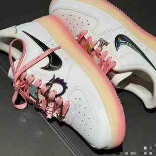 适配airforce1龙年限定女款空军一号AF1鞋带耐克联名红粉色鞋绳子