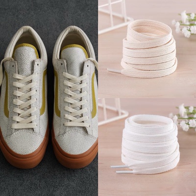 野象万斯鞋带扁平适用vanshi范斯板鞋中低帮解构小棋盘格白色黑色