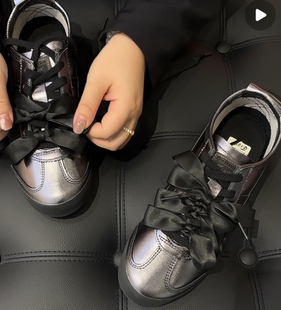 黑色丝带鞋带蝴蝶结适配鬼冢虎德训鞋子白色芭蕾风鞋绳德训鞋鞋绳