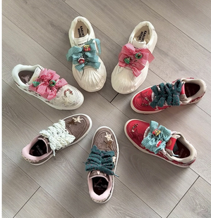 适配kaalixto面包鞋圣诞装饰礼物鞋花红绿新年鞋带搭配鞋扣鞋饰