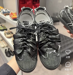 黑色丝带鞋带蝴蝶结适配鬼冢虎德训鞋子白色芭蕾风鞋绳德训鞋鞋绳