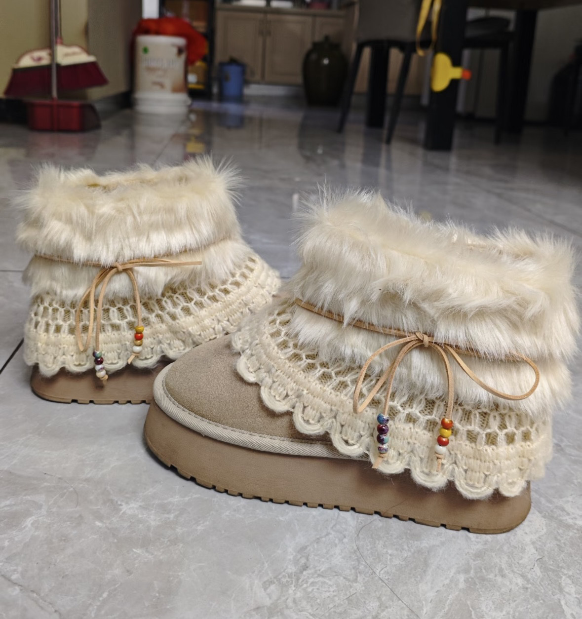 7.5cm宽轻弹力白色马海毛镂空花型雪地靴装饰diy服装裤脚裙边辅料,服饰配件/皮带/帽子/围巾,DIY编织材料包,淘宝优惠券,粉丝福利购,淘宝优惠卷