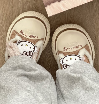 粉色hellokitty毛毛布贴魔术贴适配oldorder凯蒂猫T头鞋配饰鞋扣