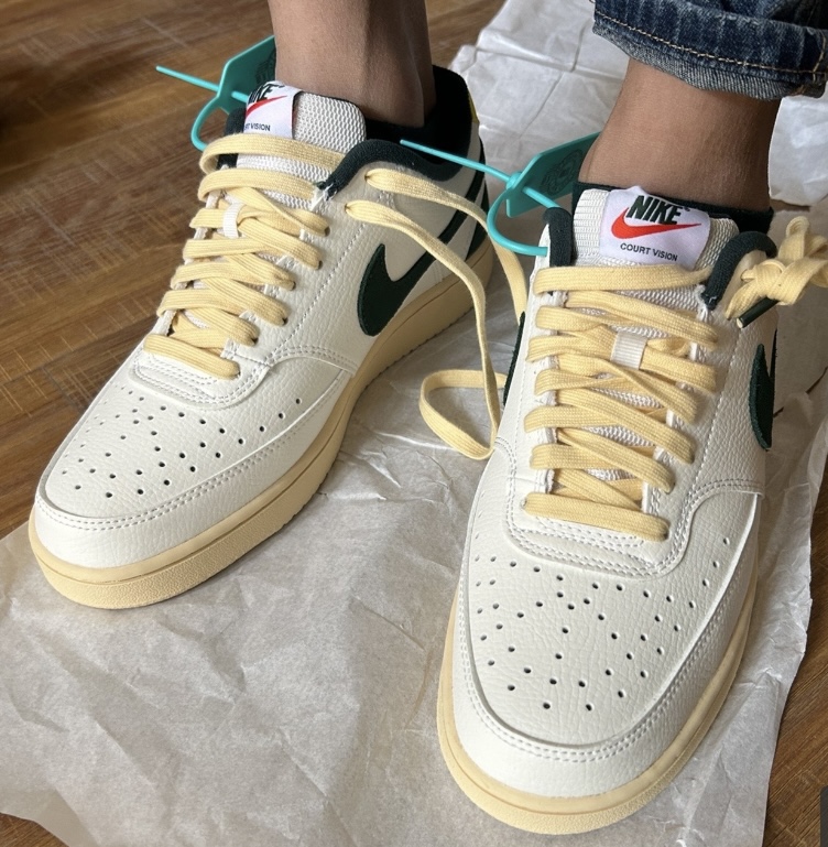 适配Nike Court Vision LO NCPS板鞋帆白绿米黄色扁形鞋带af1鞋绳