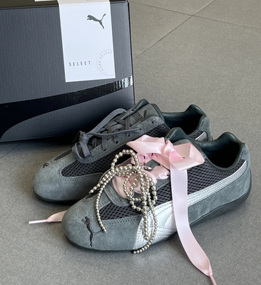 粉色丝带鞋带蝴蝶结适配puma赛车鞋speedcat黑灰芭蕾风鞋绳德训鞋