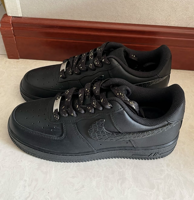 适配NikeAirForce1Low低帮板鞋空军一号黑武士烫金色泼墨af1鞋带