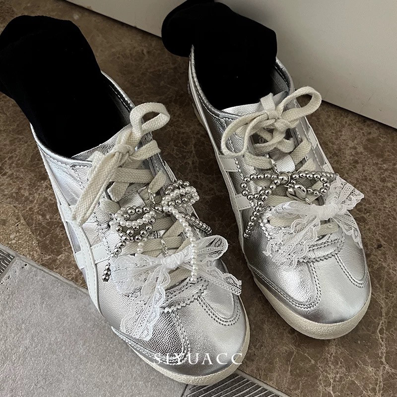 公主蝴蝶结珍珠鞋扣百搭鞋子装饰小众鞋花蕾丝爱心鞋带扣鞋饰配饰