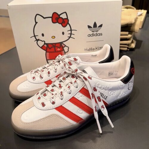 适配阿迪gazelle板鞋hellokitty凯蒂猫图案samba板鞋卡通鞋带绳子