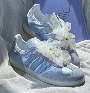 雪纱丝绸鞋带适配德训鞋diy阿迪samba芭蕾风仙女风gazelle鞋带ins