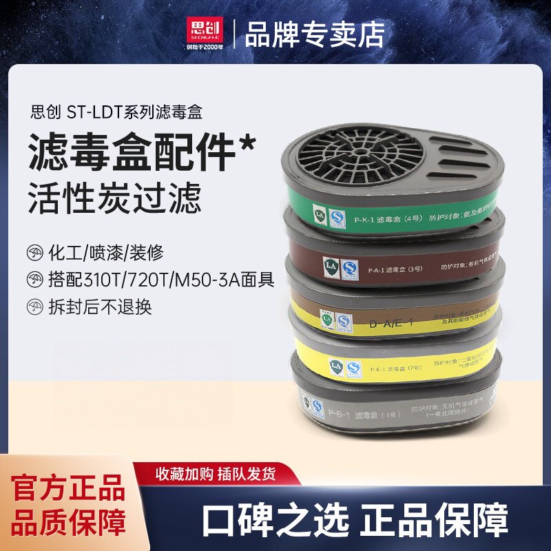 思创LDT滤毒盒滤棉滤棉盖A6001/2滤棉LCF/LCT滤尘盒 防毒面具配件图片