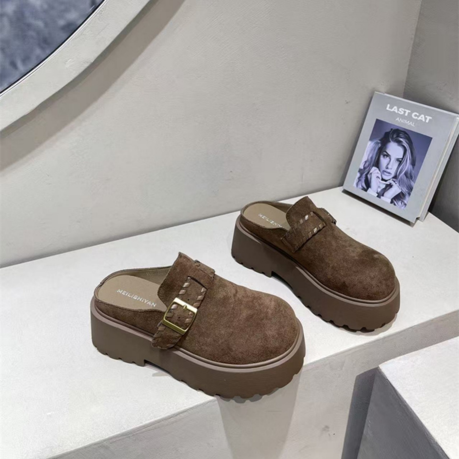 新款森系厚底增高一脚蹬穆勒女鞋