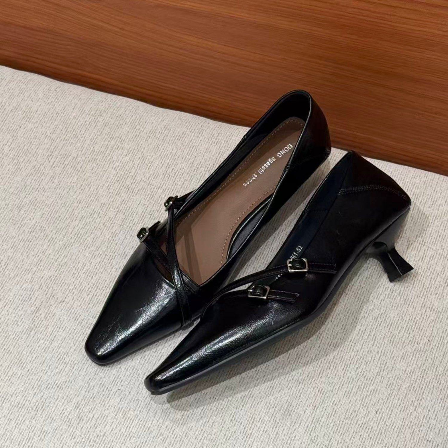 法式尖头玛丽珍鞋女2026春季新款双扣带浅口日常通勤时尚气质单鞋,女鞋,玛丽珍鞋,淘宝优惠券,粉丝福利购,淘宝优惠卷