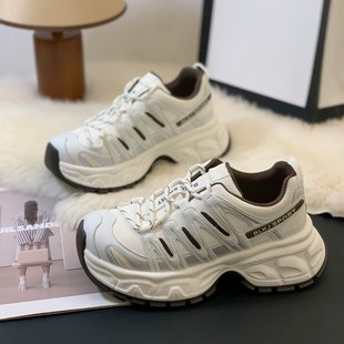 6cm炸街百搭潮流老爹鞋 厚底轻便学生休闲鞋 爆款 新款 女2026年春季