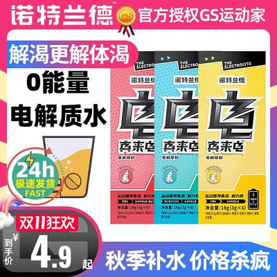 诺特兰德电解质冲剂水0卡来电运动饮料跑步骑行健身补充维生素C粉