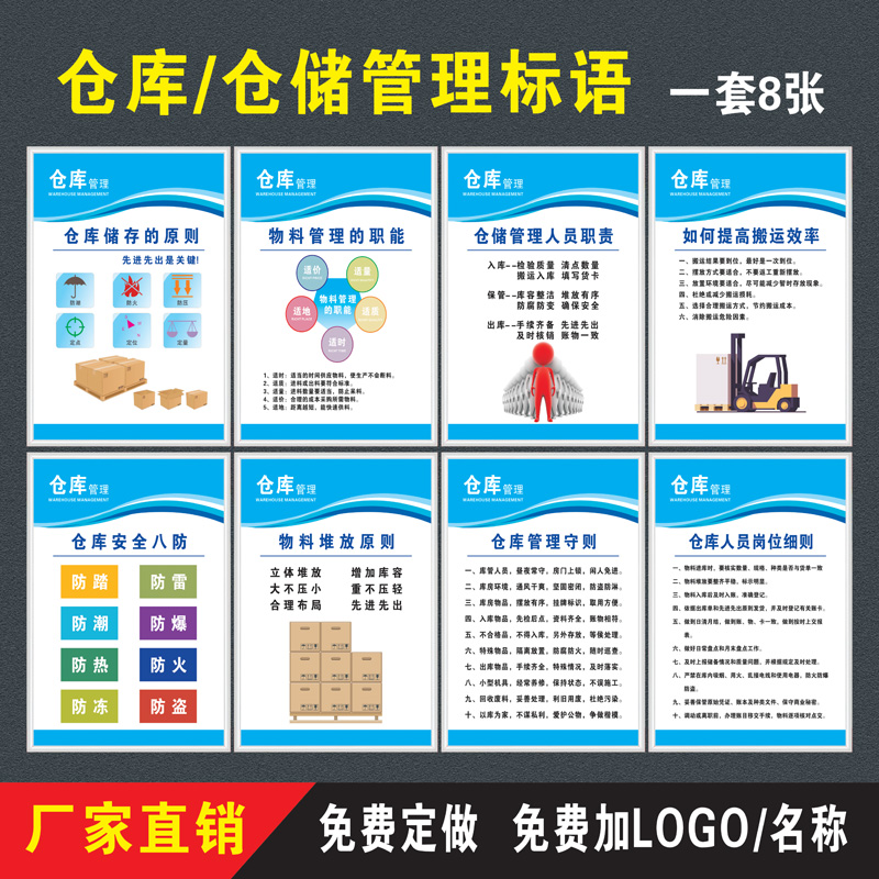 标志牌工厂仓库管理人员岗位职责标识牌提示牌规章制度海报墙贴挂图