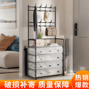 鞋 帽架落地衣帽架 架子简易门口家用一体多层收纳鞋 柜置物占地小鞋