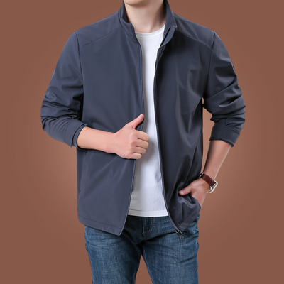春秋男士高端立领拉链夹克